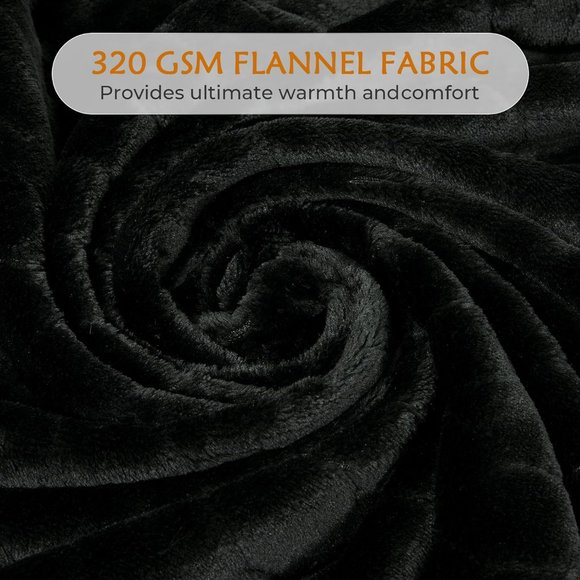 50" x 60" Black Soft Fluffy Geometric Pattern Comfy Microfiber Flannel Blankets - Picture 4 of 8